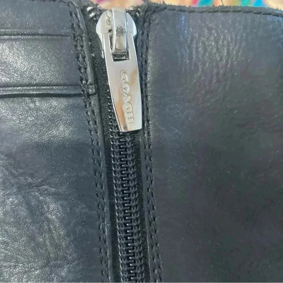 Coach Hewes  black leather heel ankle boots - Picture 5 of 8